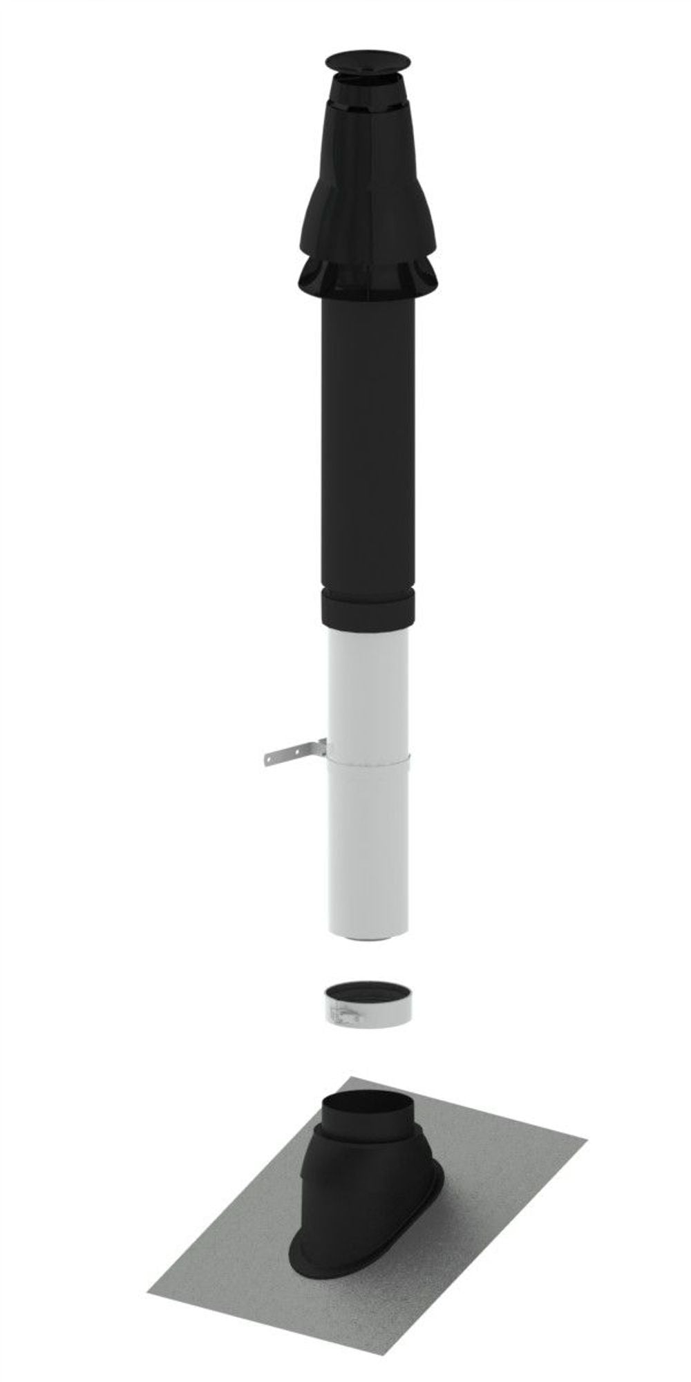 Remeha  PPS-Grundbausatz RUD2, DN 80/125, Schrägdach, anthrazit, W01303