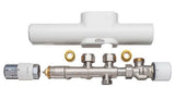Kermi Raumklima x-link plus Anschlussgarnitur für Fußbodenheizung, Blende weiß, Zweirohrsytem, ZV01680001