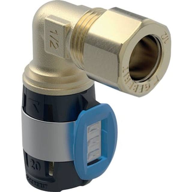 Geberit FlowFit Übergangswinkel 90° mit Klemmringverschraubung,  DN 12, 620.710.00.1