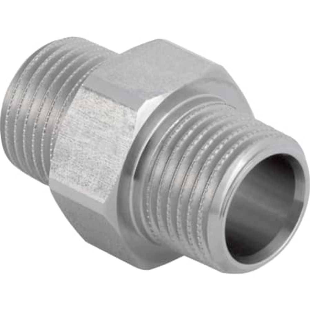 Geberit Mepla Übergang mit Außengewinde MF 1/2" und Außengewinde, Edelstahl, 632.005.00.1