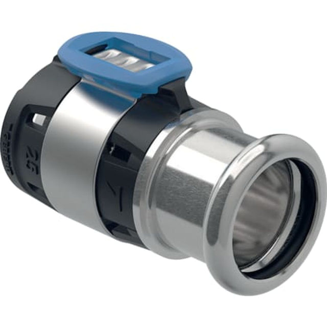 Geberit FlowFit Übergang auf Geberit Mapress, mit Pressmuffe, Edelstahl,  DN 20,  dø 25 mm, 620.335.00.1