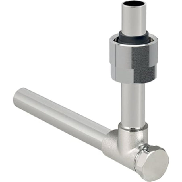 Geberit FlowFit Metallrohr-Passwinkel 90° absperrbar, mit Anschlussverschraubung für Eurokonus, 611.603.22.3