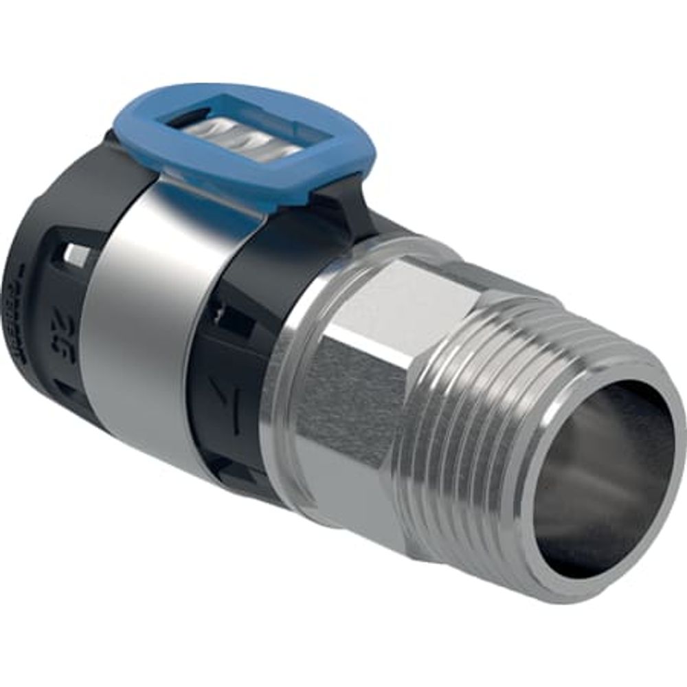 Geberit FlowFit Übergang mit Außengewinde, Edelstahl,  DN 15, 619.700.00.1