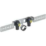Geberit Mapress Anschlusswinkel 90° mit Außengewinde MF 1/2", vormontiert, zweifach, mit Ablaufrohrschelle, 632.871.00.2