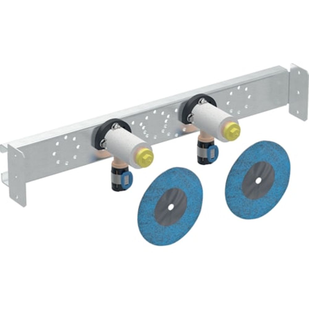 Geberit FlowFit Anschlusswinkel 90° vormontiert, zweifach, gerade,  DN 15, 619.671.00.1