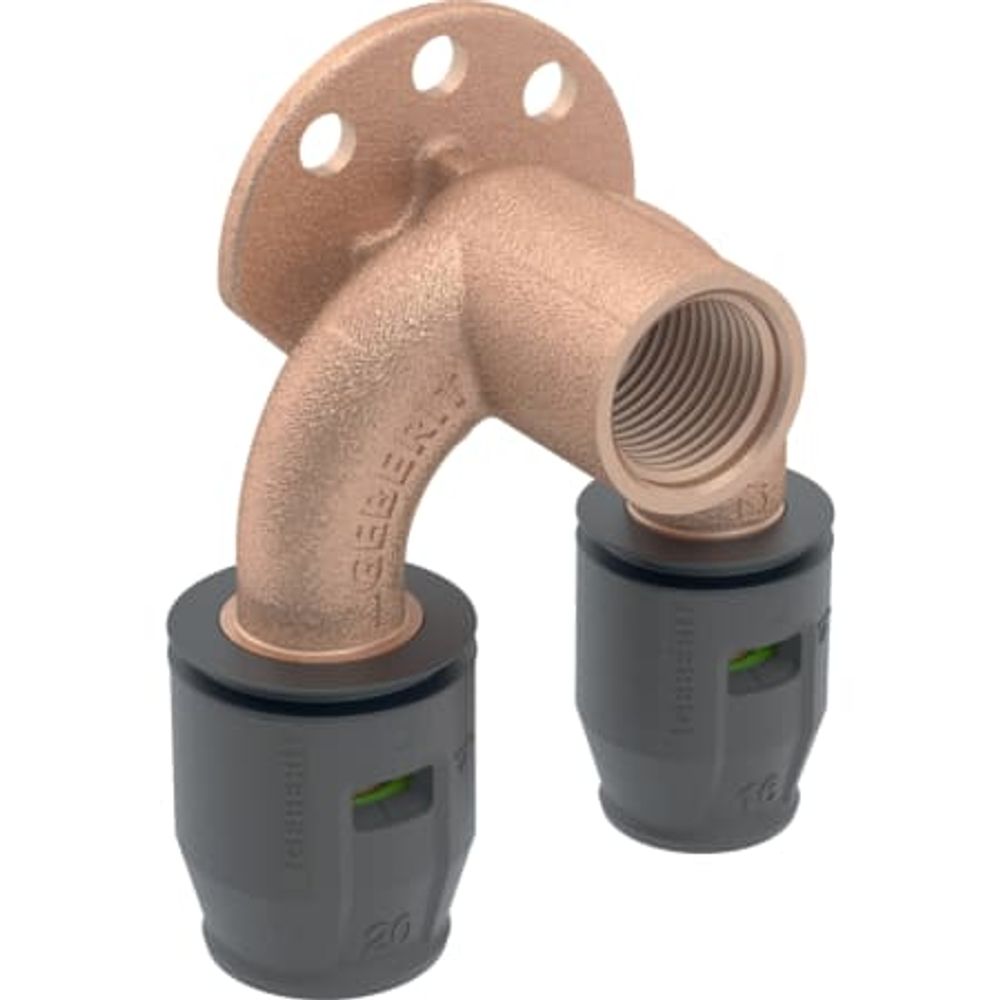 Geberit PushFit Doppelanschlusswinkel 90°,  DN 12 / 15, 651.275.00.1