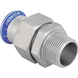 Geberit Mapress Edelstahl Übergangsverschraubung mit Außengewinde, Überwurfmutter aus CrNi-Stahl,  DN 25,  dø 28 mm, 35367
