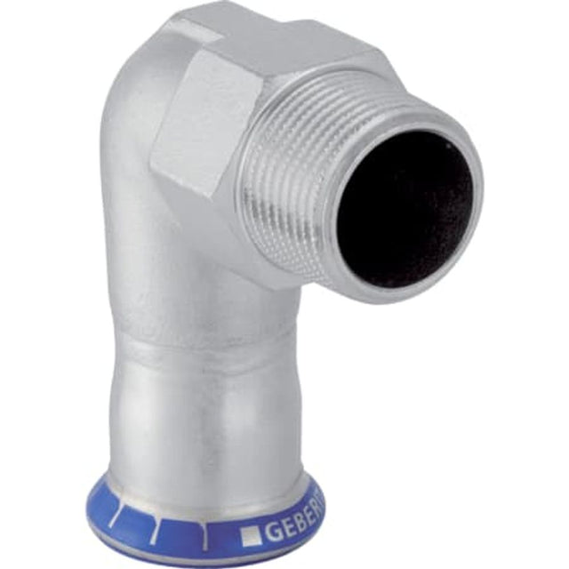 Geberit Mapress Edelstahl Übergangswinkel 90° mit Außengewinde,  DN 12 / 15, 33833
