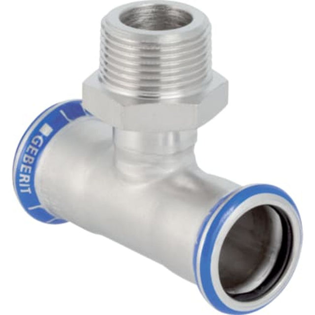 Geberit Mapress Edelstahl T-Stück mit Außengewinde,  DN 25, 31461