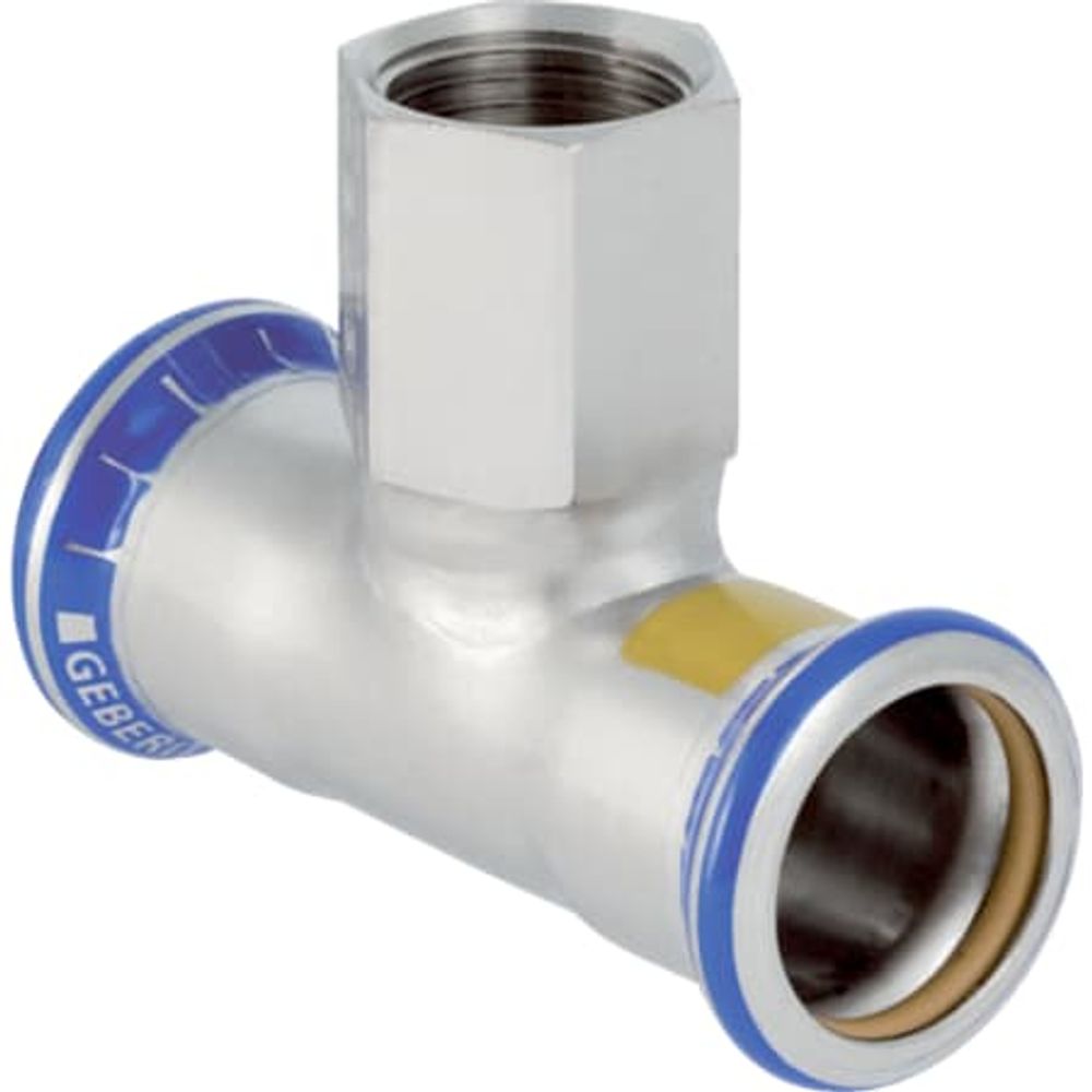 Geberit Mapress Edelstahl T-Stück mit Innengewinde (Gas),  DN 65 / 20 / 65,  dø 76.1 mm, 34266