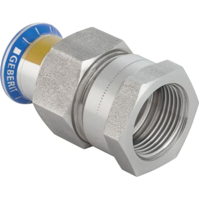 Geberit Mapress Edelstahl Übergangsverschraubung mit Innengewinde, Überwurfmutter aus CrNi-Stahl (Gas),  DN 15,  dø 18 mm, 34402