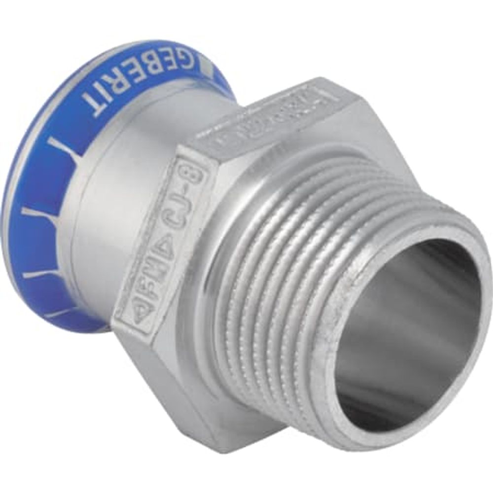 Geberit Mapress Edelstahl Übergang mit Außengewinde (LABS-frei),  DN 15 / 20, 81705