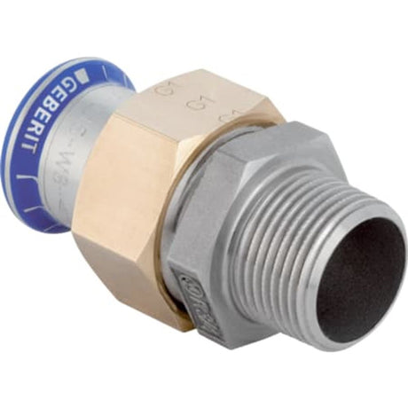 Geberit Mapress Edelstahl Übergangsverschraubung mit Außengewinde (LABS-frei),  DN 32,  dø 35 mm, 85338