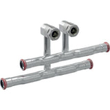 Geberit Mapress C-Stahl Set Anschluss-T-Stücke für Vor- und Rücklauf, mit Anschlussverschraubung für Eurokonus,  DN 12, 24045
