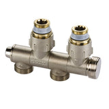 Flamco Uni-Hahnblock VARIOCON, schwenkbar U1 G3/4i x G3/4a vern. m. Nippel, m.Entl., F10026