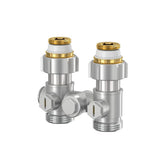 Flamco Einrohr-Hahnblock EXCL. Durchg.D1/50 G3/4i x G3/4a MS vern. m. Nippel, F10001