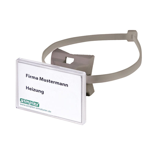 Flamco Schilderhalter QUICK 70x50,8 mm f. Rohre bis D200mm, Kunststoff grau, F55022