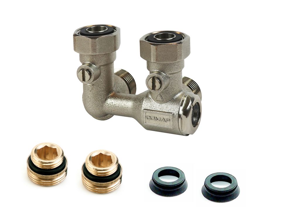 Flamco Hahnblock AutoSar Eck links E/50 G3/4i x G3/4a Eurok. Nippel/Konus, 983202