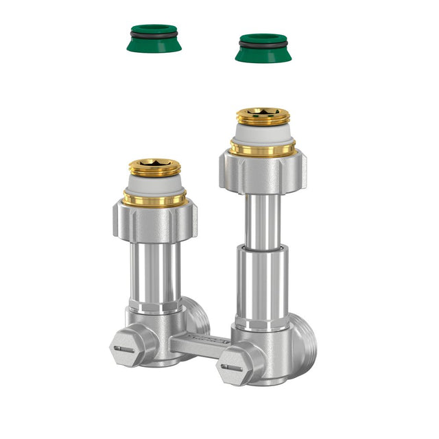 Flamco Hahnblock EXCL. Eck Teleskop ET/50 G3/4i x G3/4a MS vern. m.Nippel,Konus, F10086