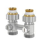 Flamco Hahnblock EXCL. Durchg. D1/50 G3/4i x G3/4a MS vern. m. Nippel, F10010