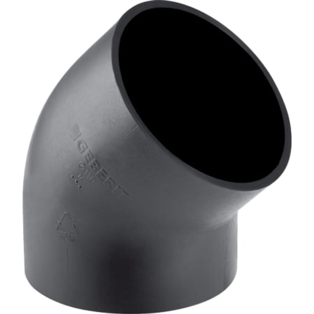 Geberit PE Bogen,  DN 150,  dø 160 mm, 369.088.16.1