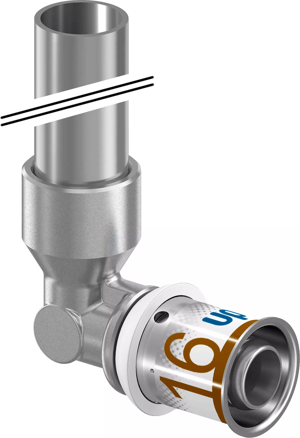 Uponor S-Press PLUS HK-Anschlusswinkel plated 16-15CU l=350mm, 1070678