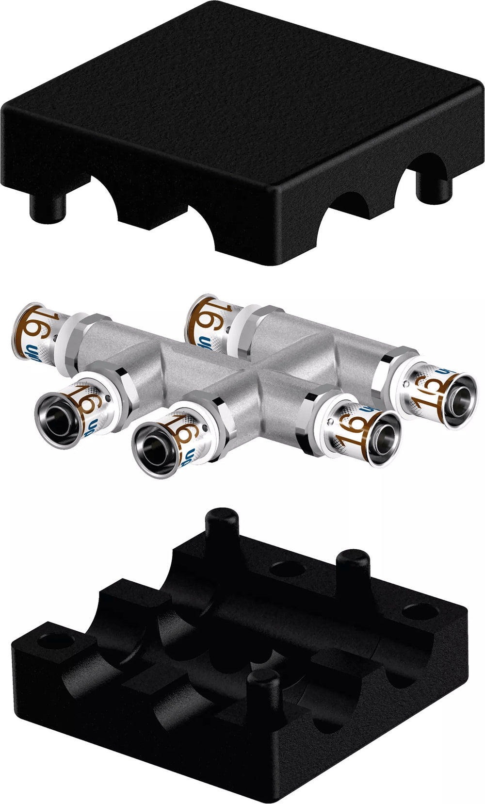 Uponor S-Press PLUS HK-X-Fitting mit Dämmbox insulated 16-16-16, 1070689