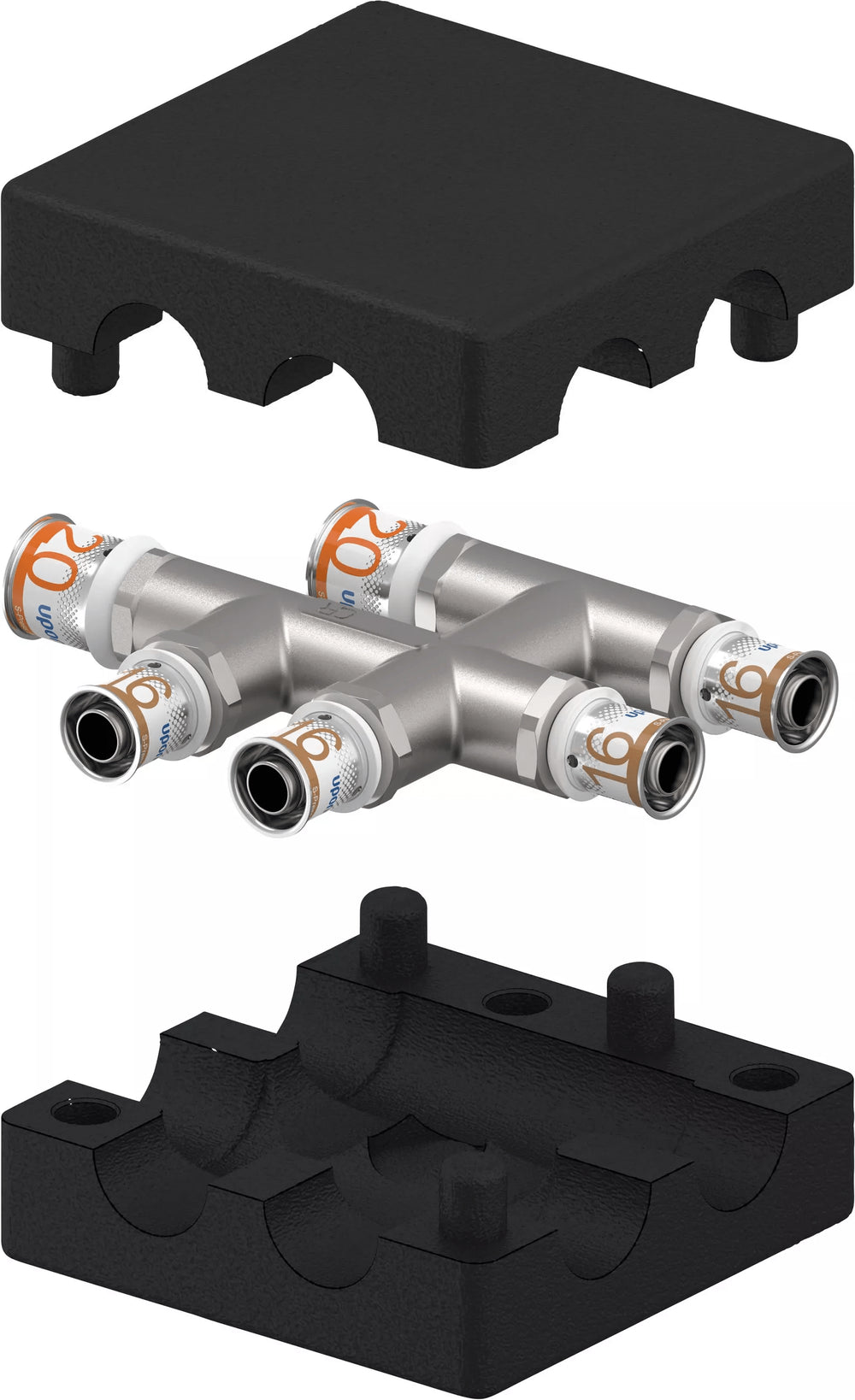 Uponor S-Press PLUS HK-X-Fitting mit Dämmbox insulated 20-16-16, 1070690