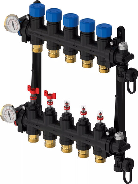 Uponor Vario M Verteiler mit Durchflussmesser FM 7X G3/4 Euro, 1085949