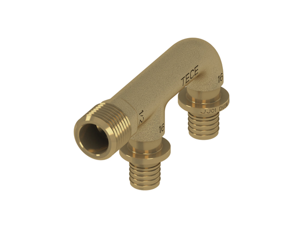 TECE TECEflex U-Armaturenanschluss druckverlustoptimiert Dimension 16 x 16 x R1/2, Siliziumbronze, 708608