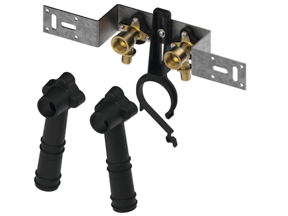 TECE TECEflex Montageeinheit mit Wandscheiben Stichmaß 80 mm, Dimension 16 x Rp 1/2 Siliziumbronze, 720565