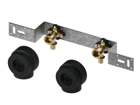 TECE TECEflex Montageeinheit 153 mit Wandscheiben, Dimension 16 x Rp 1/2, Si-Bronze mit Schalldämmboxen speziell für die Verwendung der Seal System Dichthülse, 720567