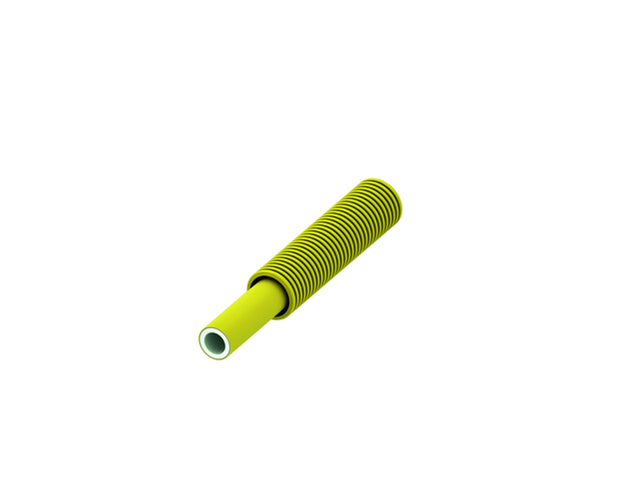 TECE TECEflex Verbundrohr PE-Xc/Al/PE-RT Gas gelb, Dimension 25, im Wellschutz, Rolle 25 m, 782025