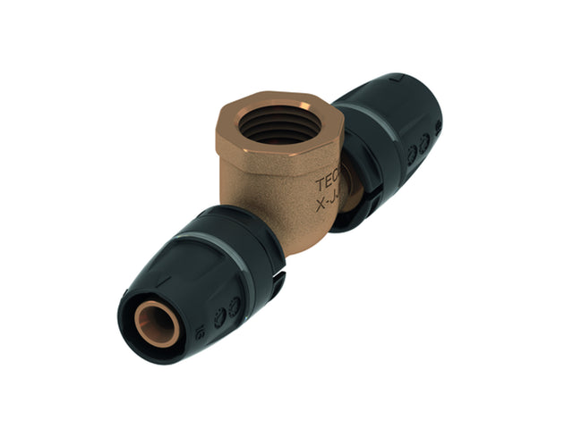 TECE TECElogo-Push T-Stück IG Dimension 20 x Rp 1/2 x 20, Rotguss/Si-Bronze, 8713403