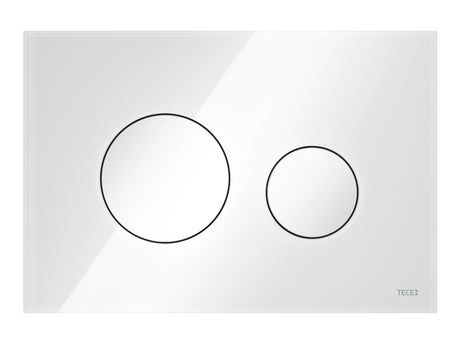 TECE TECEloop WC-Betätigungsplatte Glas weiß Tasten weiß Zweimengentech., 9240650