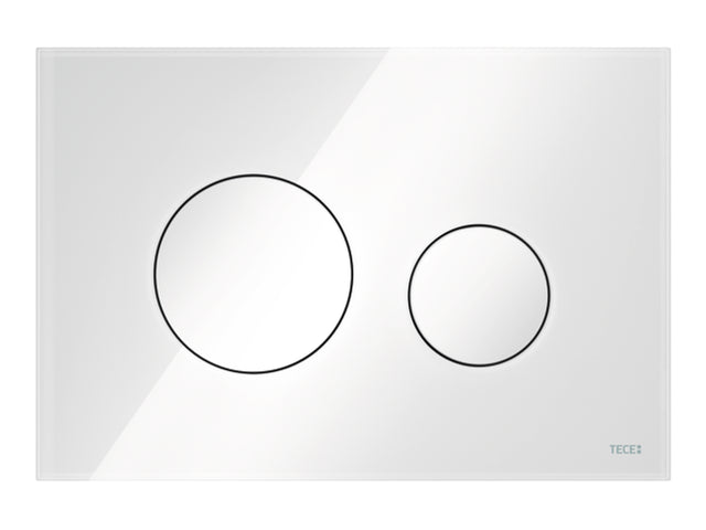 TECE TECEloop WC-Betätigungsplatte Glas weiß Tasten weiß Zweimengentech., 9240650
