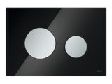 TECE TECEloop WC-Betätigungsplatte Glas schwarz, Tasten Chrom matt Zweimengentechnik, 9240655