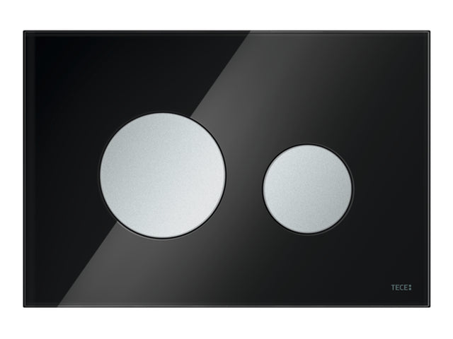 TECE TECEloop WC-Betätigungsplatte Glas schwarz, Tasten Chrom matt Zweimengentechnik, 9240655