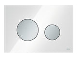 TECE TECEloop WC-Betätigungsplatte Glas weiß Tasten Chrom matt Zweimengentechnik, 9240659