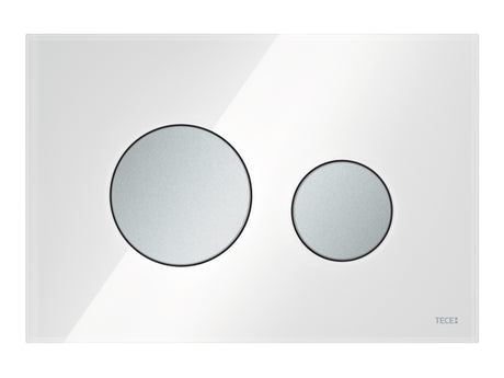 TECE TECEloop WC-Betätigungsplatte Glas weiß Tasten Chrom matt Zweimengentechnik, 9240659