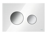 TECE TECEloop WC-Betätigungsplatte, Glas weiß Tasten Chrom glänzend Zweimengentechnik, 9240660