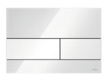 TECE TECEsquare WC-Betätigungsplatte Zweimengentechnik, Glas weiß glänzend, Tasten weiß glänzend, 9240800