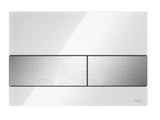 TECE TECEsquare WC-Betätigungsplatte Zweimengentechnik, Glas weiß glänzend, Tasten Edelstahl gebürstet (mit Anti-Fingerprint), 9240801