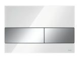 TECE TECEsquare WC-Betätigungsplatte Zweimengentechnik, Glas weiß glänzend, Tasten Chrom glänzend, 9240802
