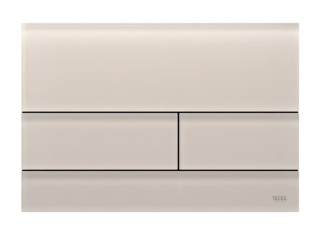 TECE TECEsquare II WC-Betätigungsplatte Zweimengentechnik, Glas sandbeige satiniert, 9240827