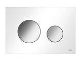 TECE TECEloop WC-Betätigungsplatte Kunststoff für Zweimengentechnik, Weiß, Tasten Chrom glänzend, 9240927