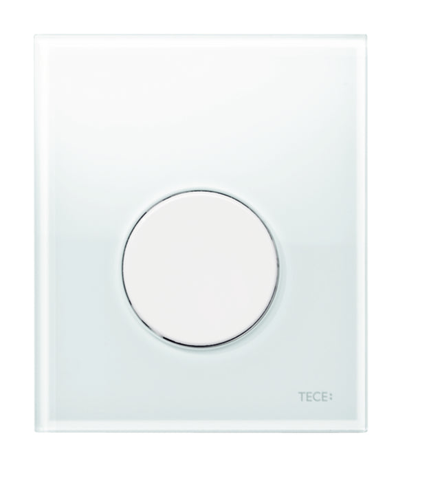 TECE TECEloop Urinal-Betätigungsplatte mit Kartusche Glas weiß Taste weiß, 9242650