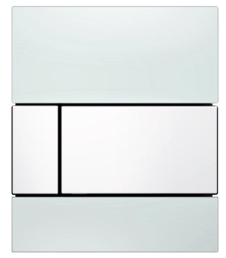 TECE TECEsquare Urinal-Betätigungsplatte mit Kartusche, Glas weiß glänzend, Taste weiß glänzend, 9242800