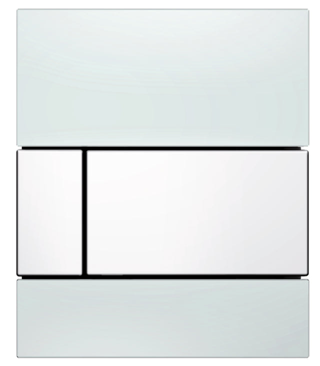 TECE TECEsquare Urinal-Betätigungsplatte mit Kartusche, Glas weiß glänzend, Taste weiß glänzend, 9242800