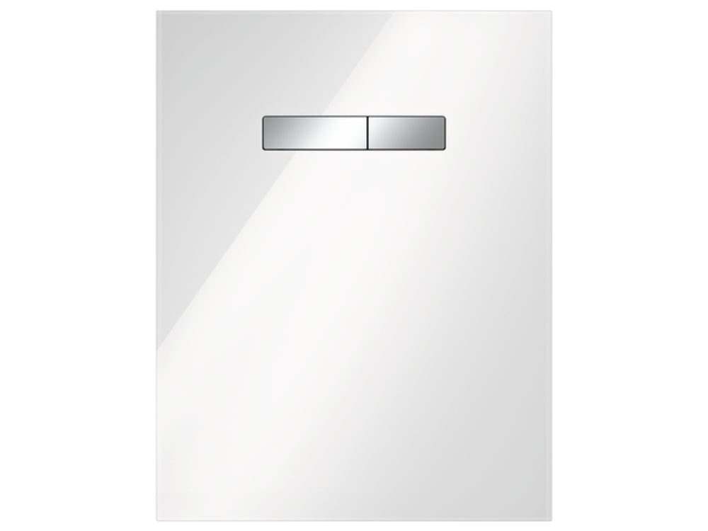TECE TECElux Betätigungsglasplatte manuell Glas weiß, Tasten Chrom glänzend, 9650001
